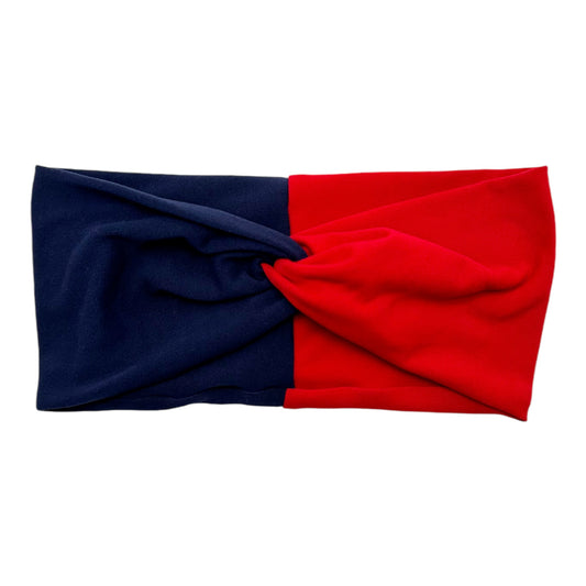 RED & NAVY BLUE  - SPLIT - FRONT KNOT