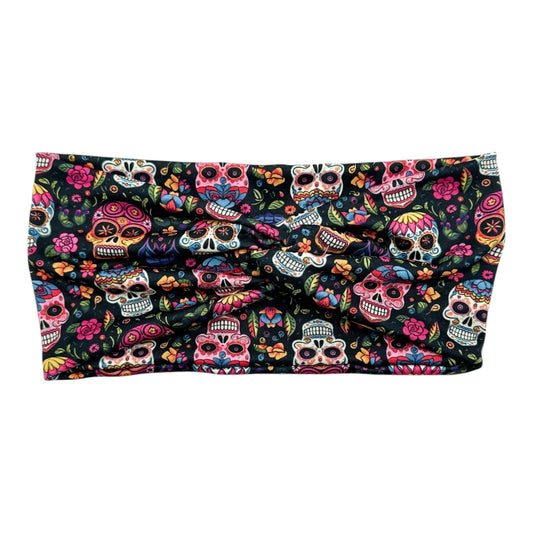 COLORFUL SUGAR SKULLS - FRONT KNOT
