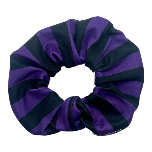 PURPLE & BLACK STRIPES - REGULAR SCRUNCHIE