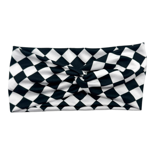 DIAGONAL B&W CHECKERS - FRONT KNOT