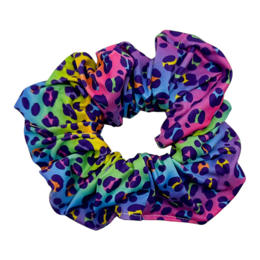 PRE-ORDER WILL SHIP BY 5/9 PURPLE RAINBOW CHEETAH - OVERSIZED SCRUNCHIE