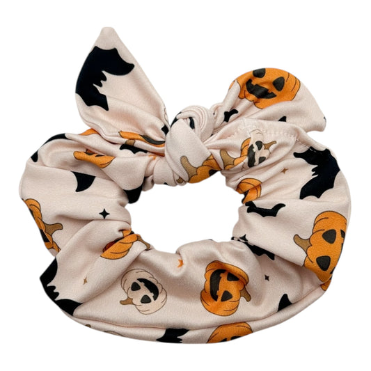 PUMPKINS & BATS - BOW SCRUNCHIE