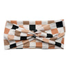 BLACK/WHITE/TAN CHECKERS - FRONT KNOT
