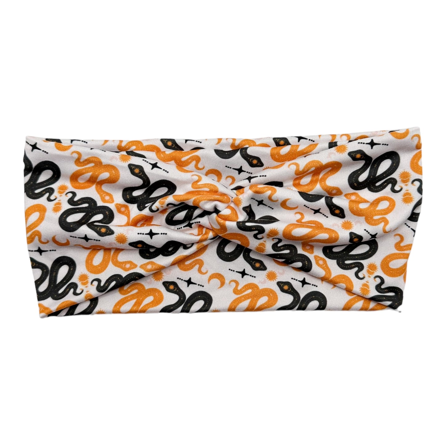 ORANGE & BLACK SNAKES - FRONT KNOT