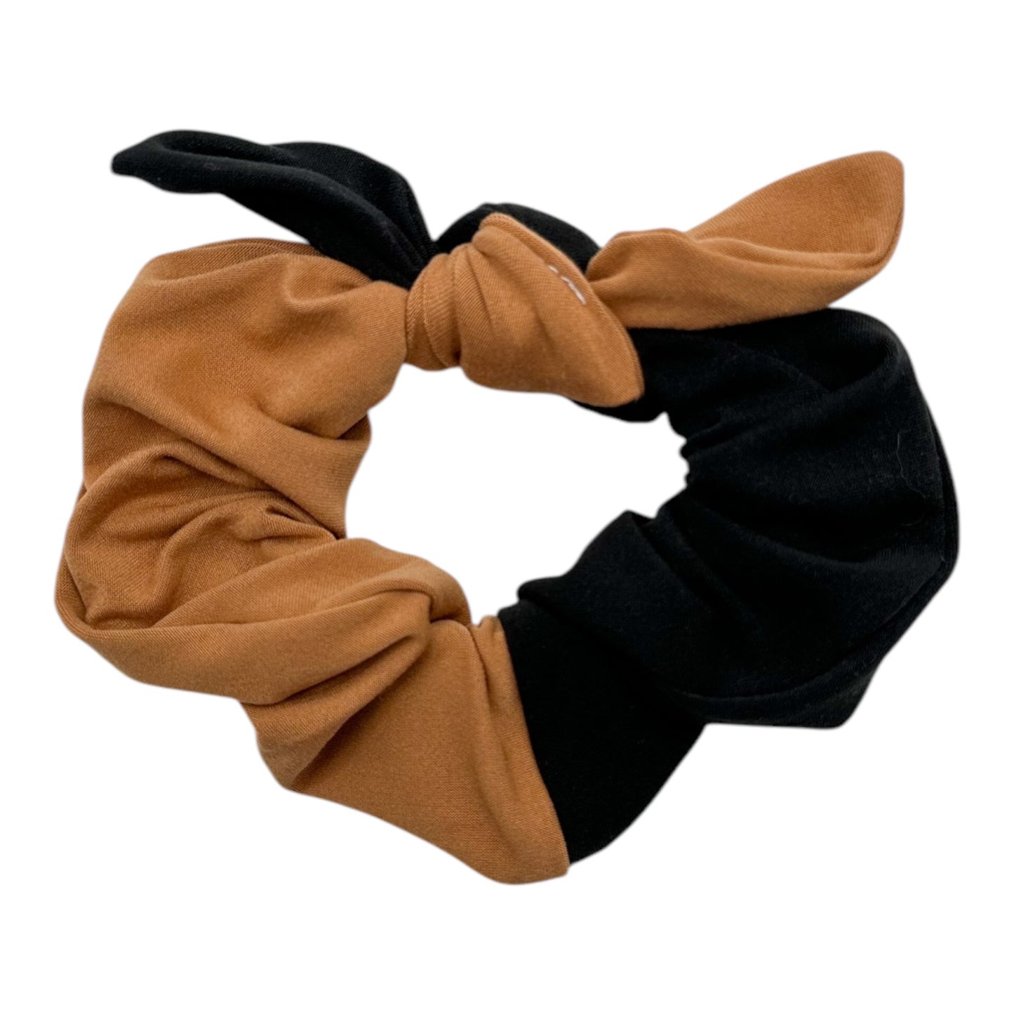 BLACK & GOLDISH - SPLIT - BOW SCRUNCHIE