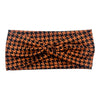 ORANGE & BLACK HOUNDSTOOTH - FRONT KNOT
