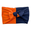 NAVY & ORANGE - SPLIT - WIDE TIE