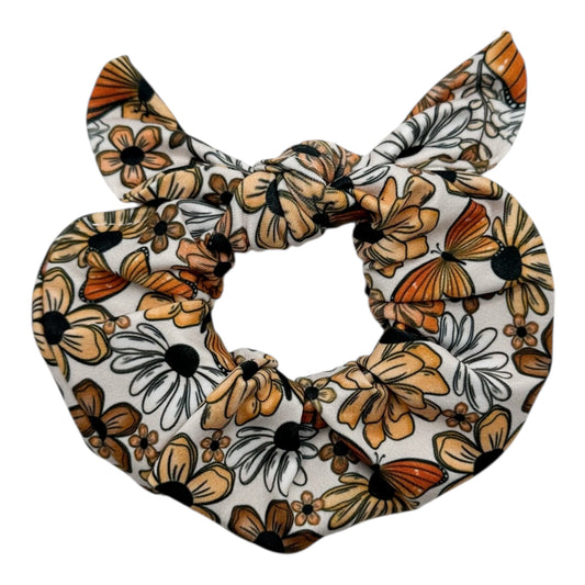 AUTUMN FLORAL & BUTTERFLIES - BOW SCRUNCHIE