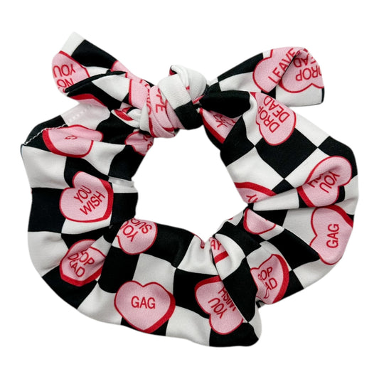 I HATE YOU CHECKERS - BOW SCRUNCHIE