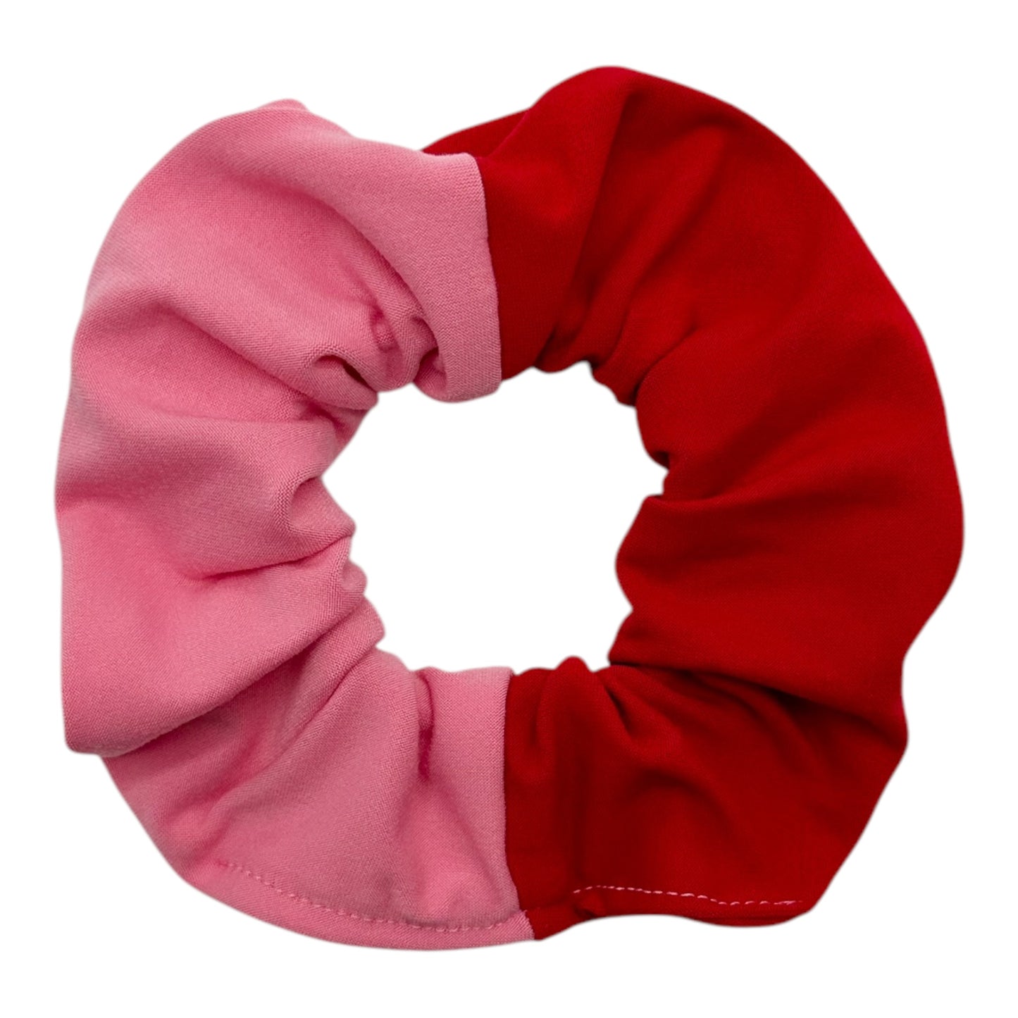 RED & BUBBLEGUM - SPLIT - SCRUNCHIE