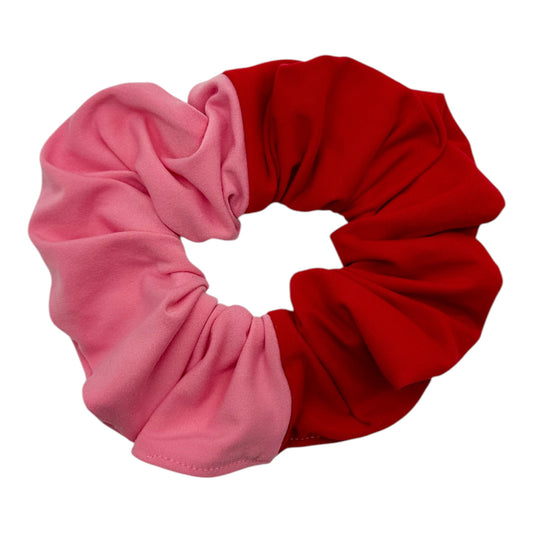 RED & BUBBLEGUM - SPLIT - OVERSIZED SCRUNCHIE