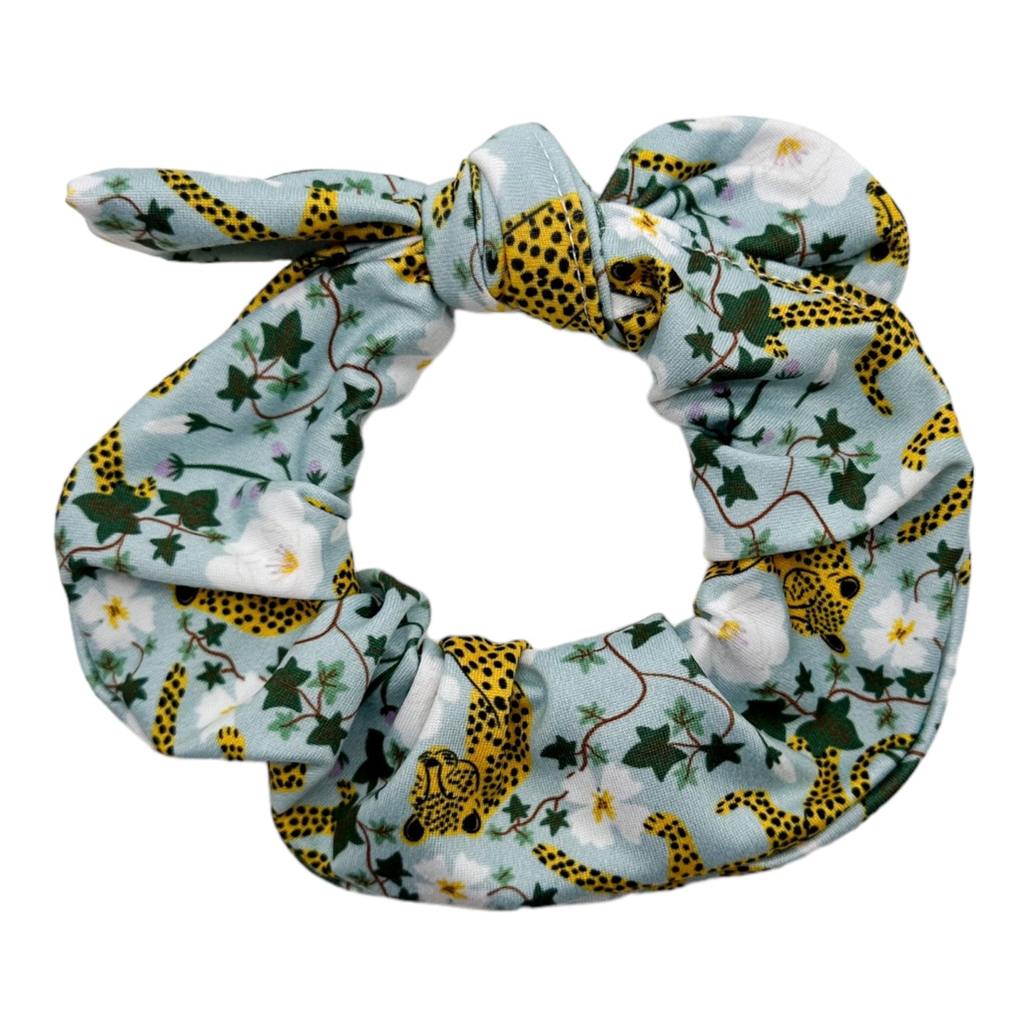 CHEETAH & FLORAL - BOW SCRUNCHIE