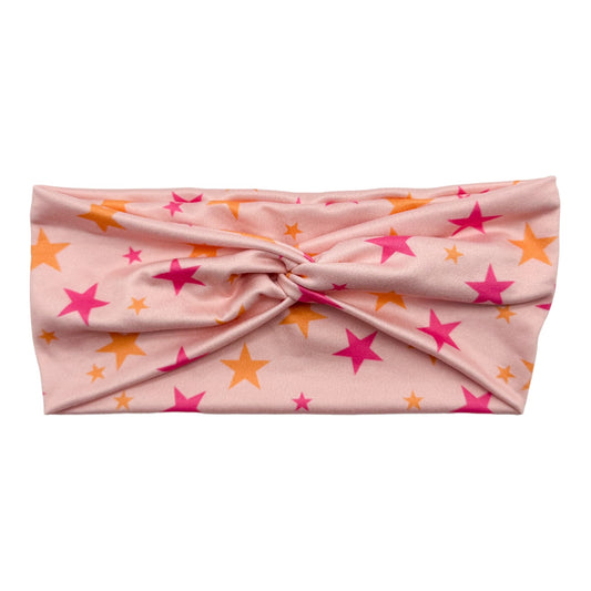 ORANGE & PINK STARS - FRONT KNOT