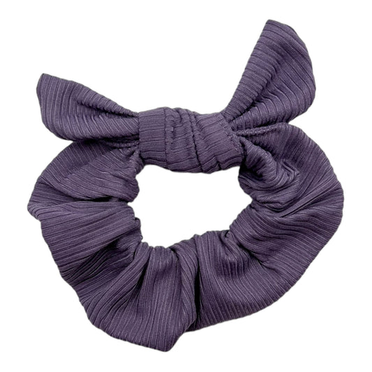 DUSTY AMETHYST - SMALL RIBBED - BOW SCRUNCHIE