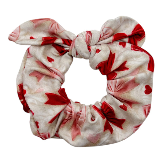 RED & PINK VELVET BOWS - BOW SCRUNCHIE