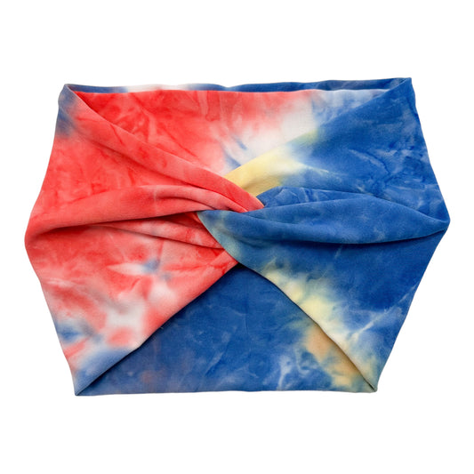 YELLOW/BLUE/CORAL TIE-DYE - THICK KNOT