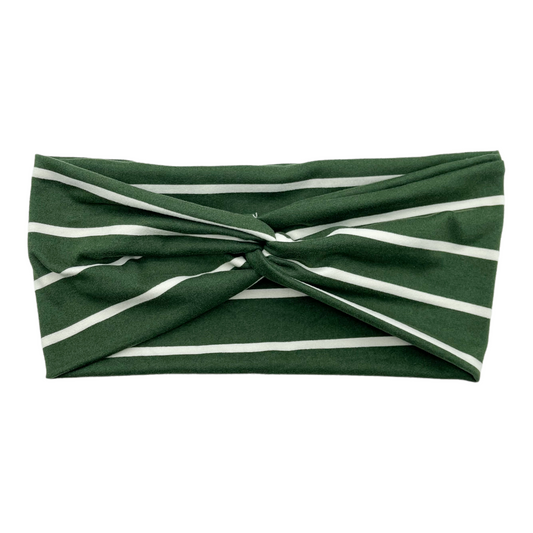 ARMY GREEN W/ WHT STRIPE - FRONT KNOT