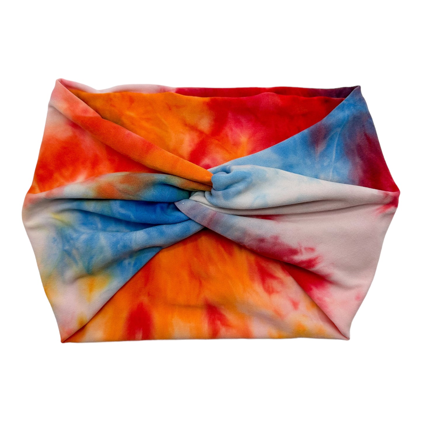 BLUE/ RED/ ORANGE TIE-DYE - THICK KNOT