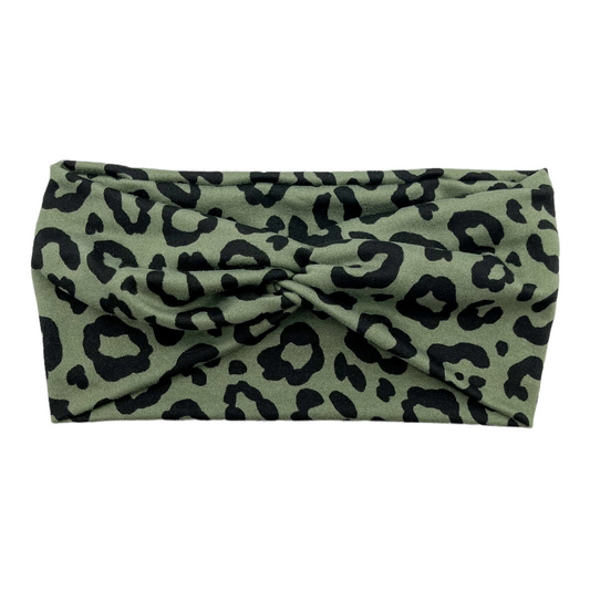 ARMY GREEN ANIMAL PRINT - FRONT KNOT