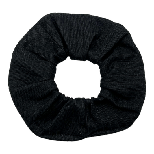 RIBBED - BLACK - REGULAR SCRUNCHIE