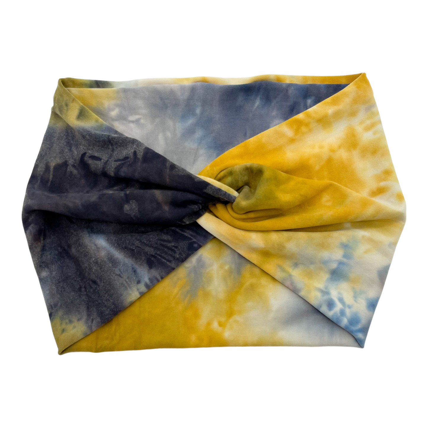 YELLOW & NAVY TIE-DYE - THICK KNOT