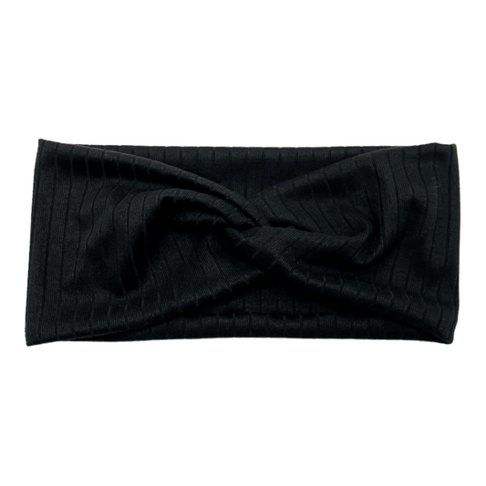 RIBBED - BLACK - FRONT KNOT